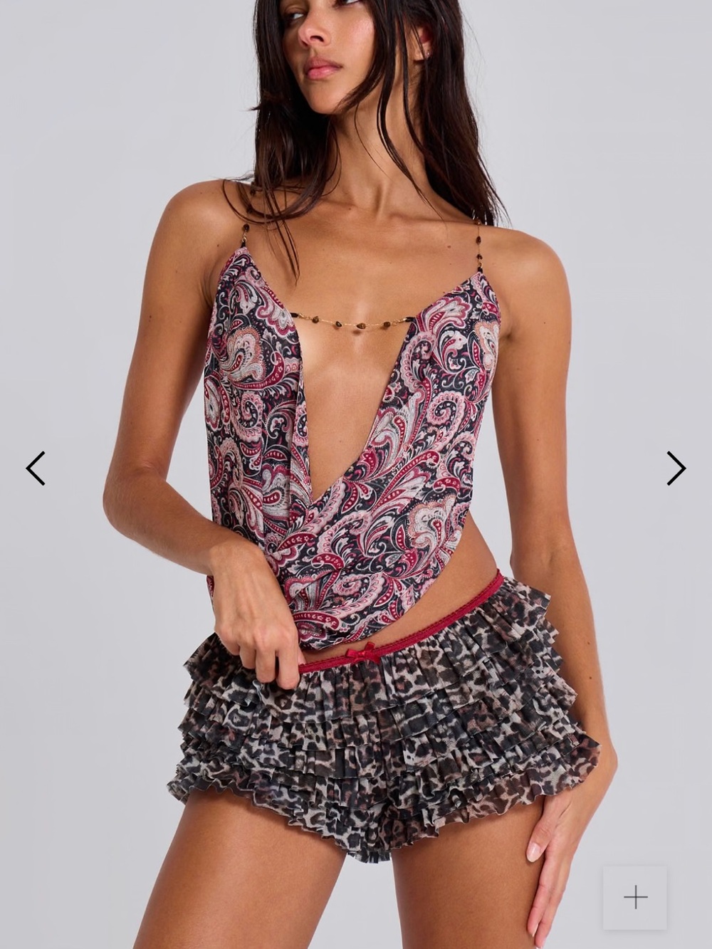 Jaded London Leopard Rhea Mesh Bloomer Shorts